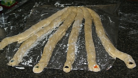 Six Braid Challah Bread Step One