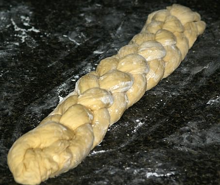 Unbaked Six Braid Challah Bread