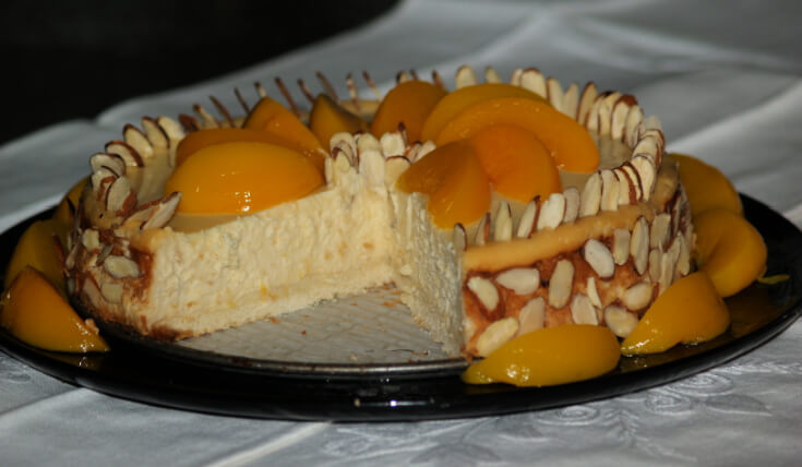 Peaches and Cream Amaretto Cheesecake Recipe