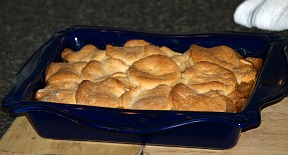 apple pandowdy fresh from oven