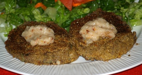 Black Eyed Pea Patties with Sauce