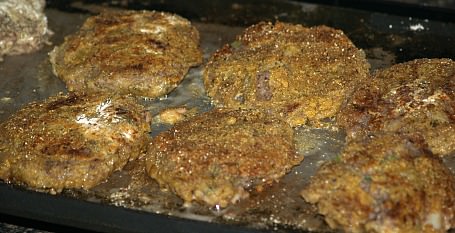 Black Eyed Pea Patties on Griddle