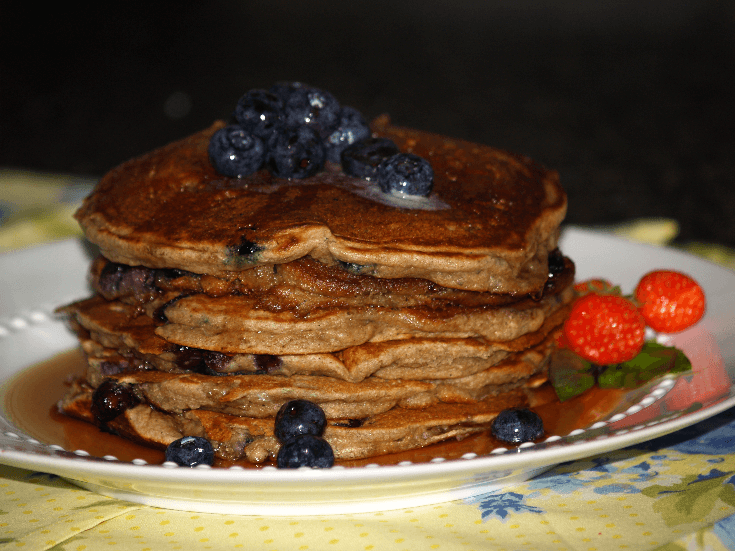 Whole Wheat Blueberry Pancakes