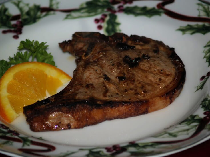 Bourbon Basted Pork Chops