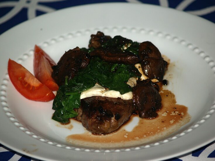 Brie and Spinach Filet Mignon