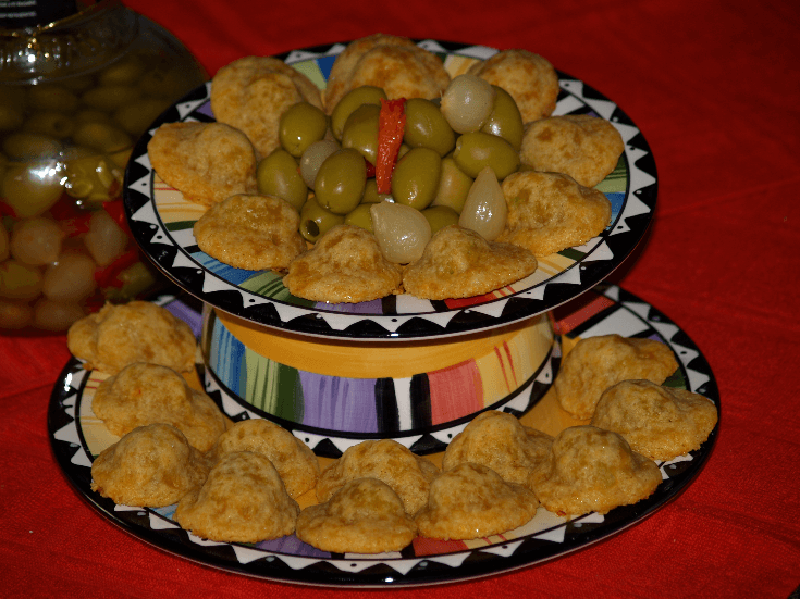 Cheese and Olive Hats Appetizer