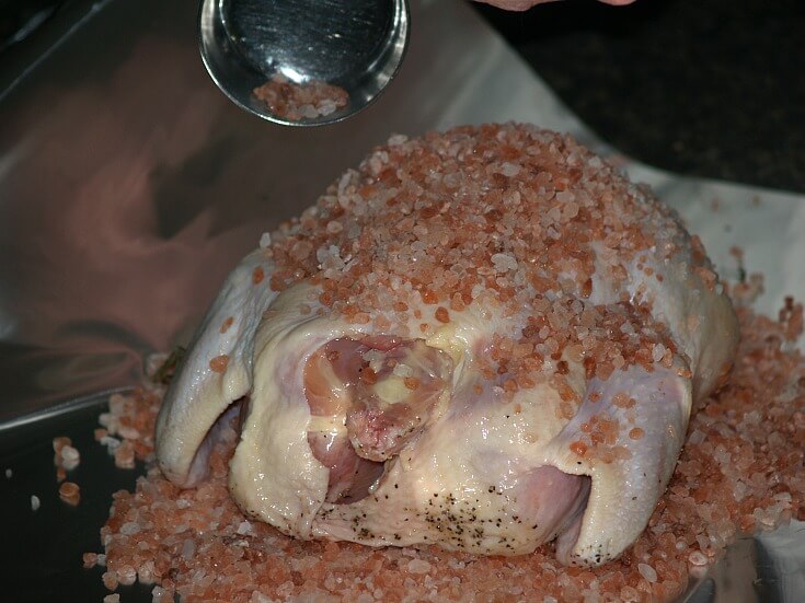 Cover Chicken with salt