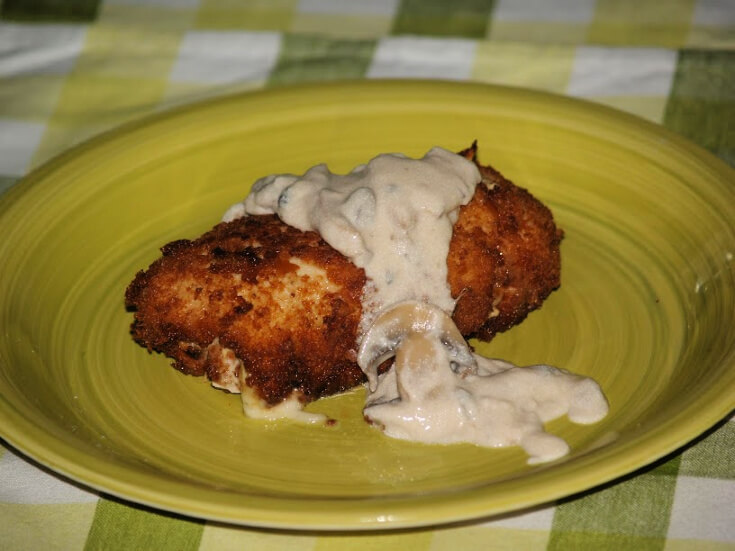 Chicken Cordon Bleu Recipe with a Mushroom Sauce
