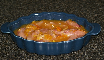 Chicken Marinating in Marmalade