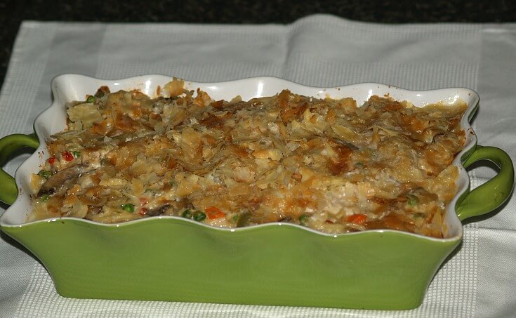 Chicken Tetrazzini Recipe made in a Baking Dish