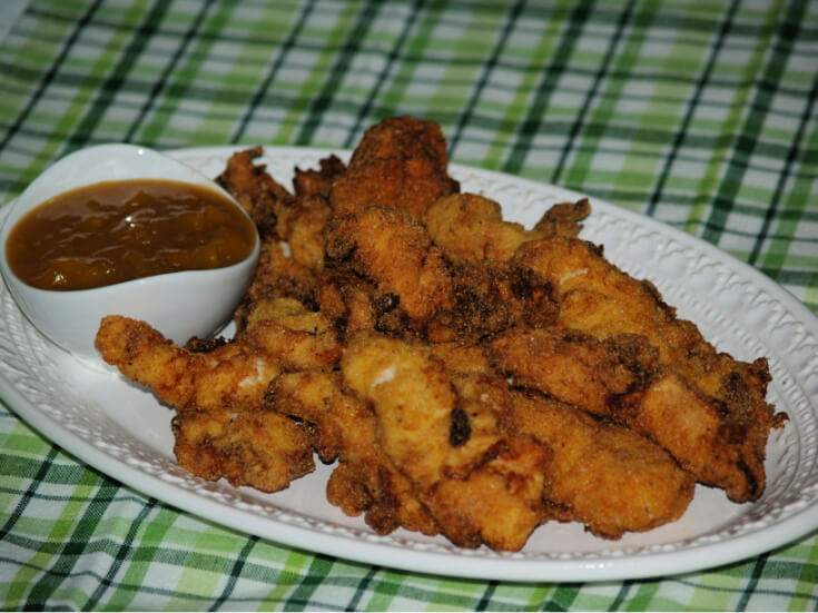 Chicken Fingers with Peach Sauce