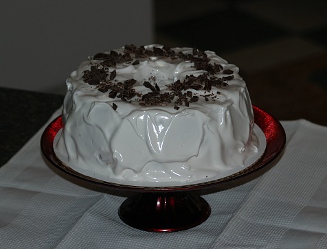 chocolate angel food cake recipe with marshmallow frosting