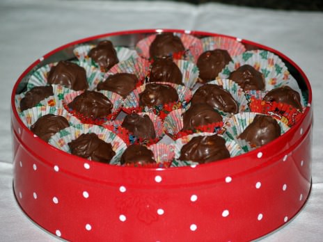 Chocolate Covered Cherries Stored in a Tin Can