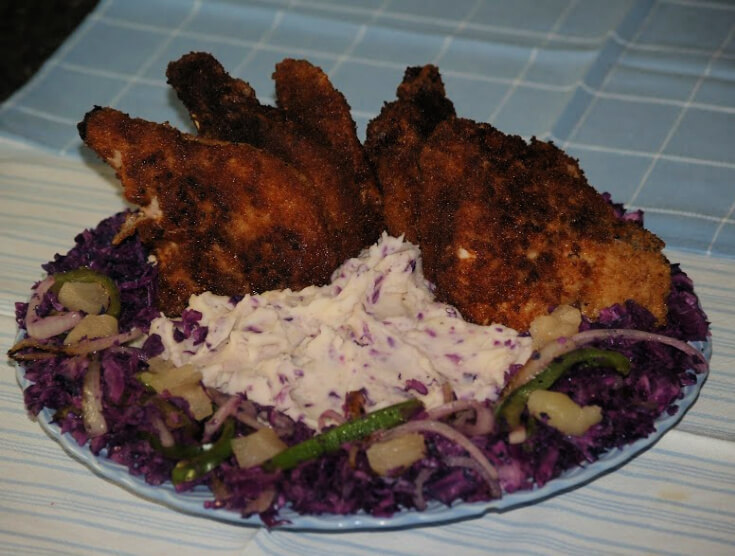 Chops, Mashed Potatoes, Red Cabbage
