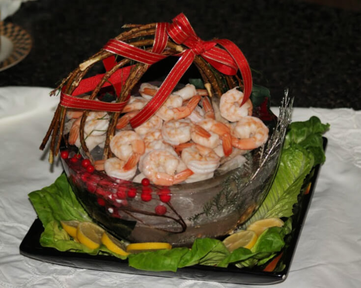 Ice Basket with Shrimp