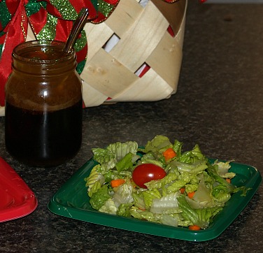 chopped salad with homemade ginger dressing