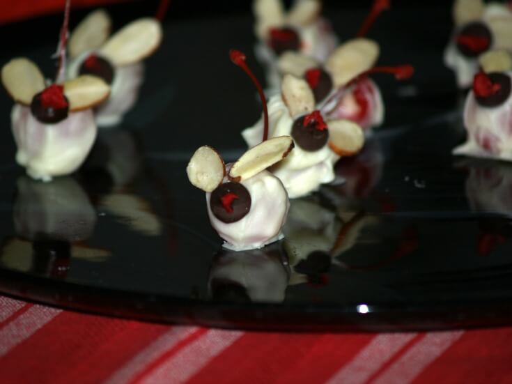 Christmas Mice White Chocolate Covered Cherry Recipe