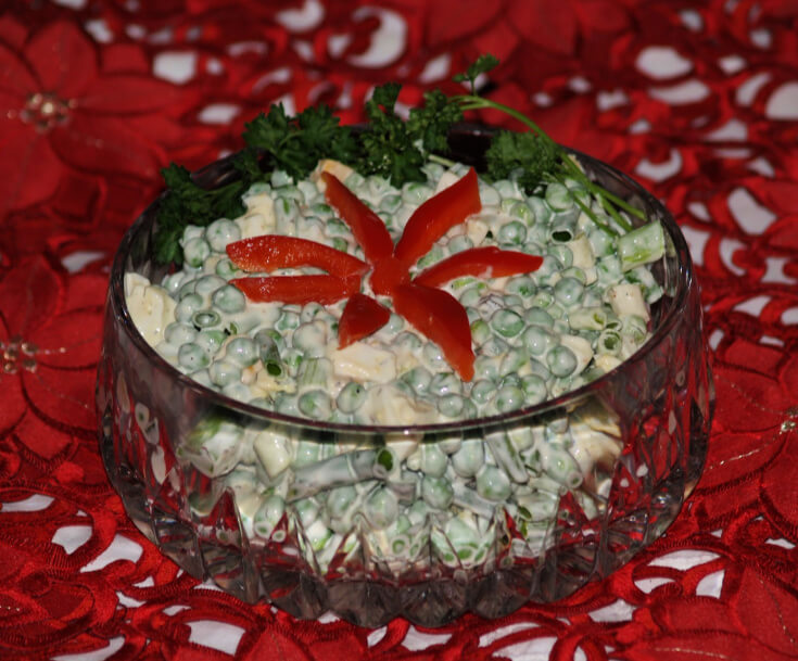 Pea Salad for a Christmas Salad Recipe