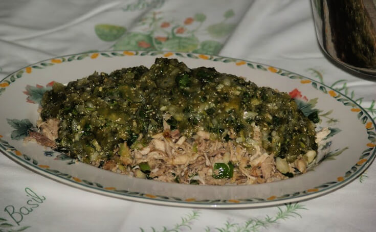 Shredded Chicken in Cilantro Sauce