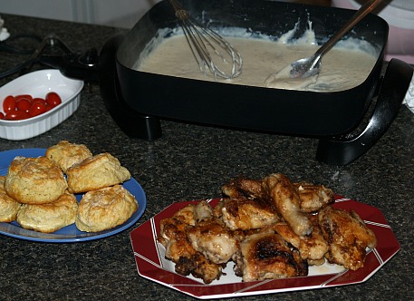 Mom's Country Fried Chicken, Biscuits and Gravy Dinner