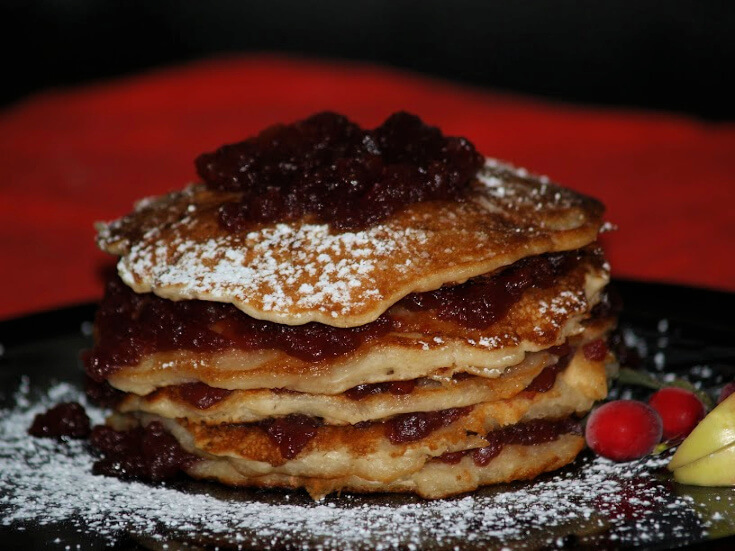 Cranberry Apple Stack Pancakes