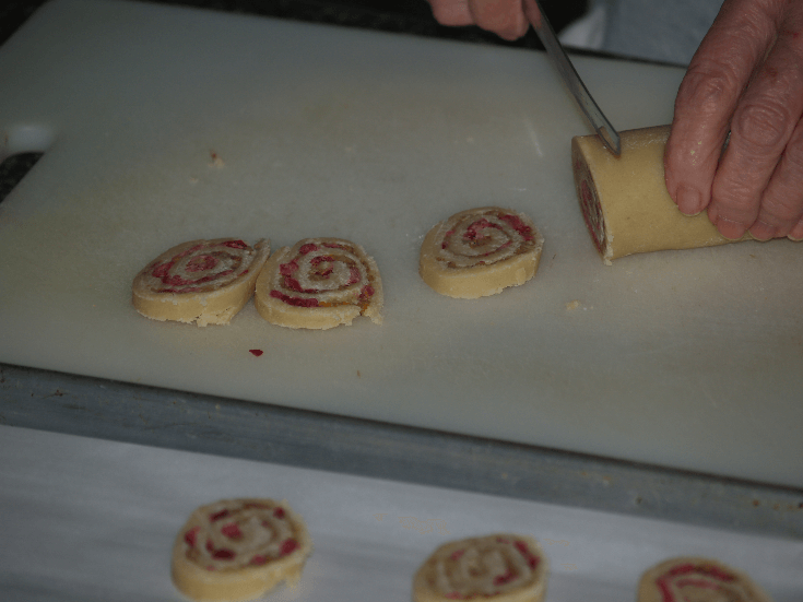 Slicing Cranberry Nut Swirls