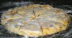 Cranberry Scones Cut into Wedges