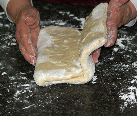 Folding Croissant Dough After Buttering