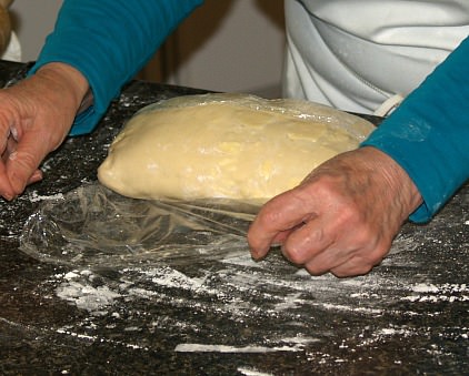 Wrapping Croissant Dough to Refrigerate