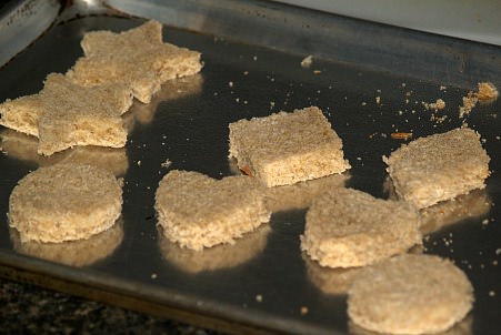 Croutons Cut Into Shapes for Appetizers