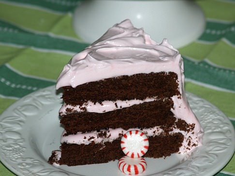 A Dark Chocolate Cake Recipe with Fluffy Peppermint Frosting