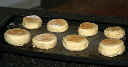 English Muffins on Griddle