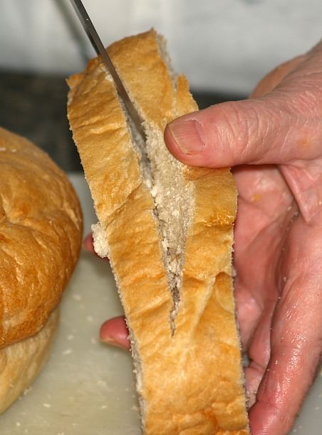 Cutting Bread for French Toast