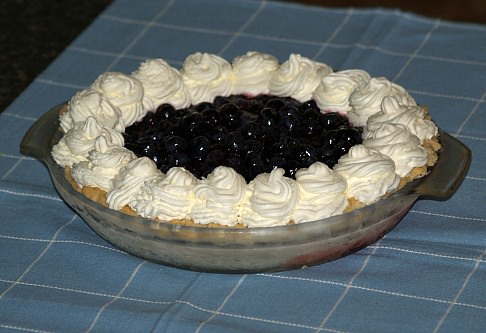 Fresh Blueberry Pie Recipe with Whipped Cream