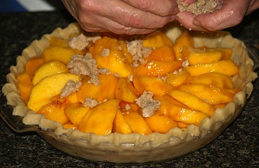 Sprinkle Crumbs on Top of Peaches