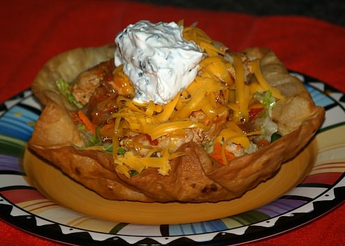 Taco Salad in a Fried Shell