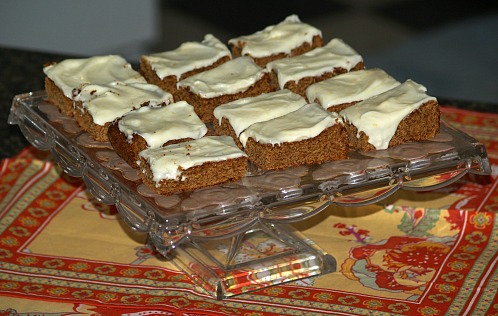 Ginger Bars Frosted with a Lemon Frosting
