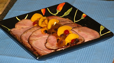 How to Bake a Ham with a Peach Cherry Chutney