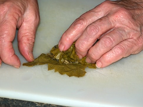 Step Three Stuffing Grape Leaf