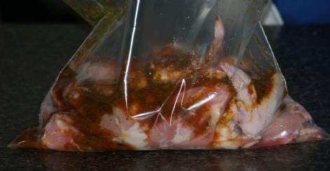 Chicken Parts in a Freezer Bag with Prepared Marinade