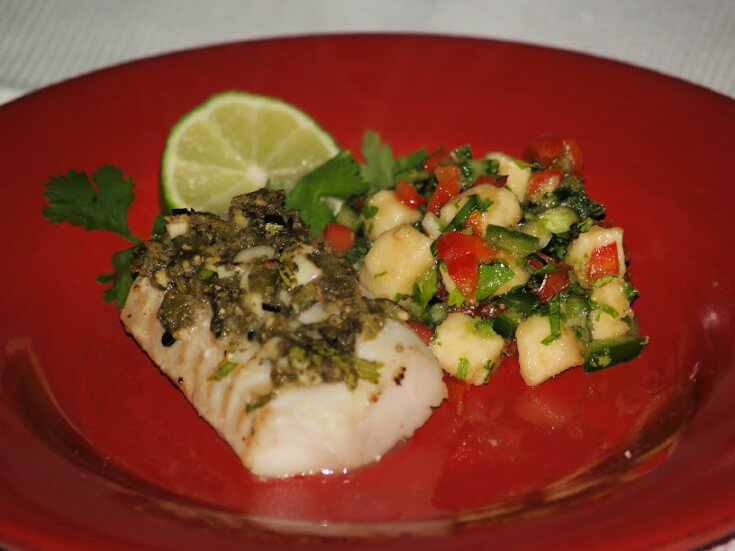 Grilled Fish with Spicy Banana Salsa