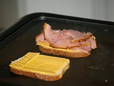 Grilling Ham and Cheese Sandwich