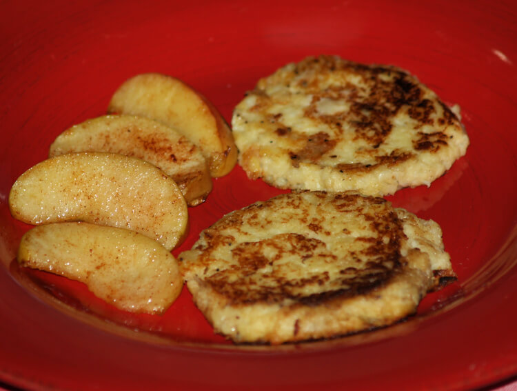 Parsnip Fritters with Sauteed Apples