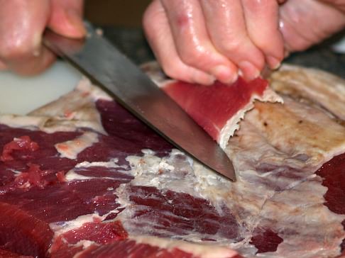 Trimming the Extra Fat or Gristle Off the Brisket