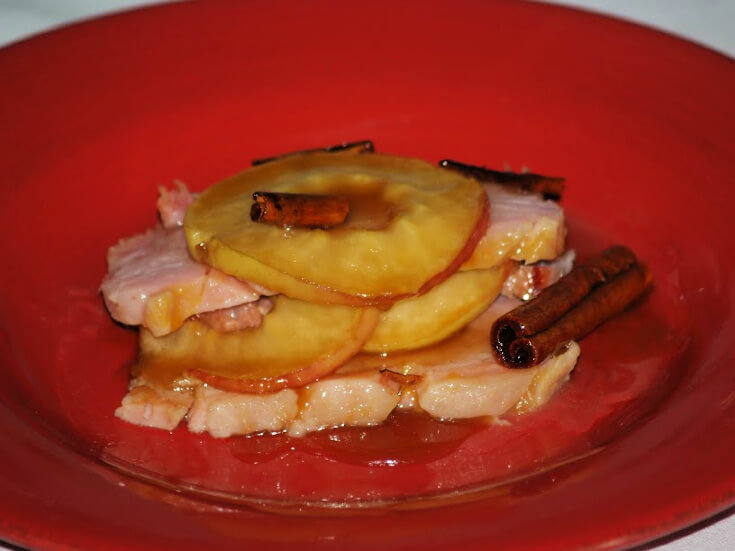 Canadian Bacon with Glazed Apples