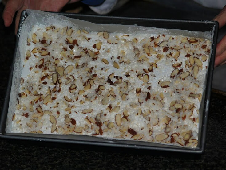 Sprinkle Top with Toasted Coconut and Almonds
