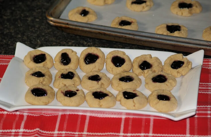 Peanut Butter Blossom Cookies Filled with Jam