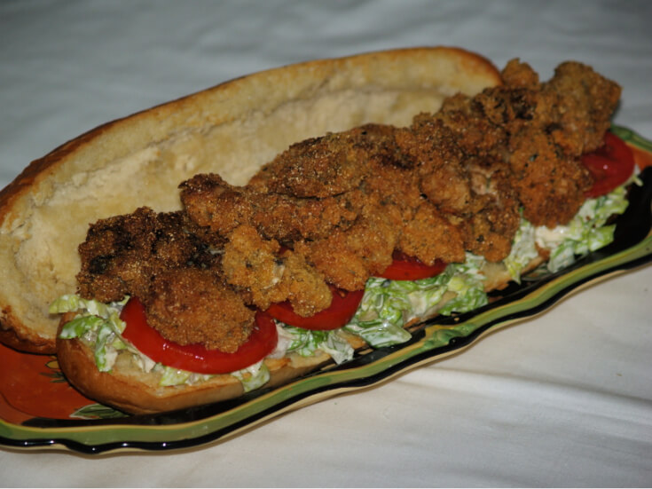 Fried Oyster Po Boy Sandwich