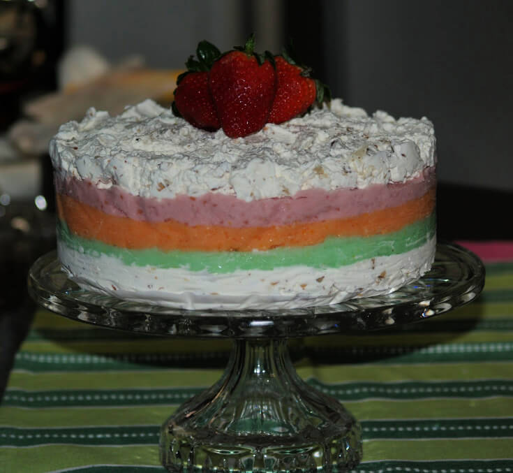 Rainbow Sherbet Cake Dessert