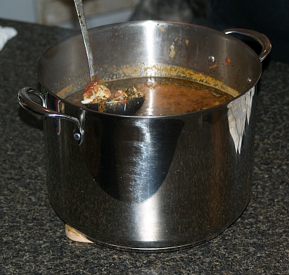 large pot seafood gumbo